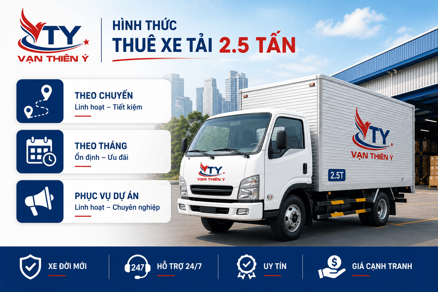 Một số hình thức cho thuê xe tải 2.5 tấn phổ biến