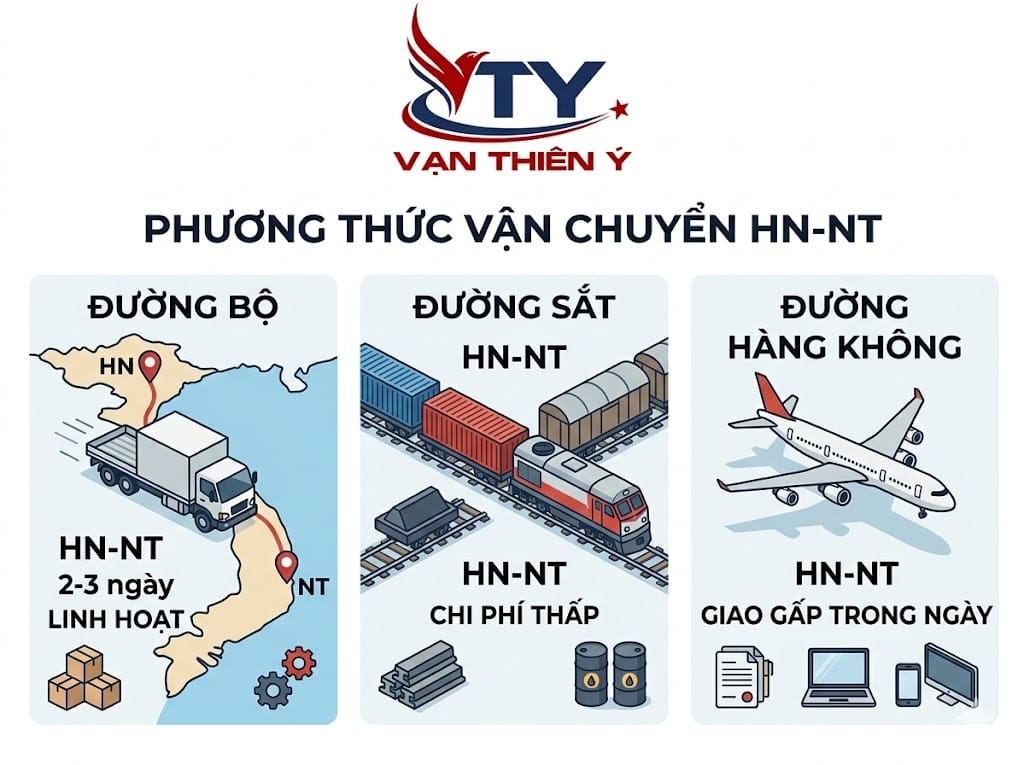 Các phương thức vận chuyển Hà Nội Nha Trang thông dụng