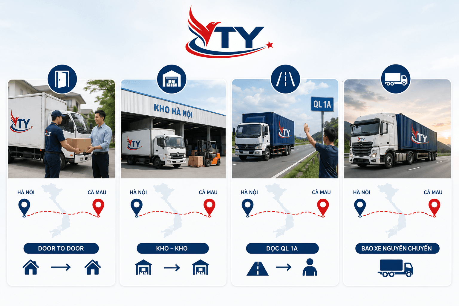 Một số hình thức gửi hàng chành xe Hà Nội Cà Mau
