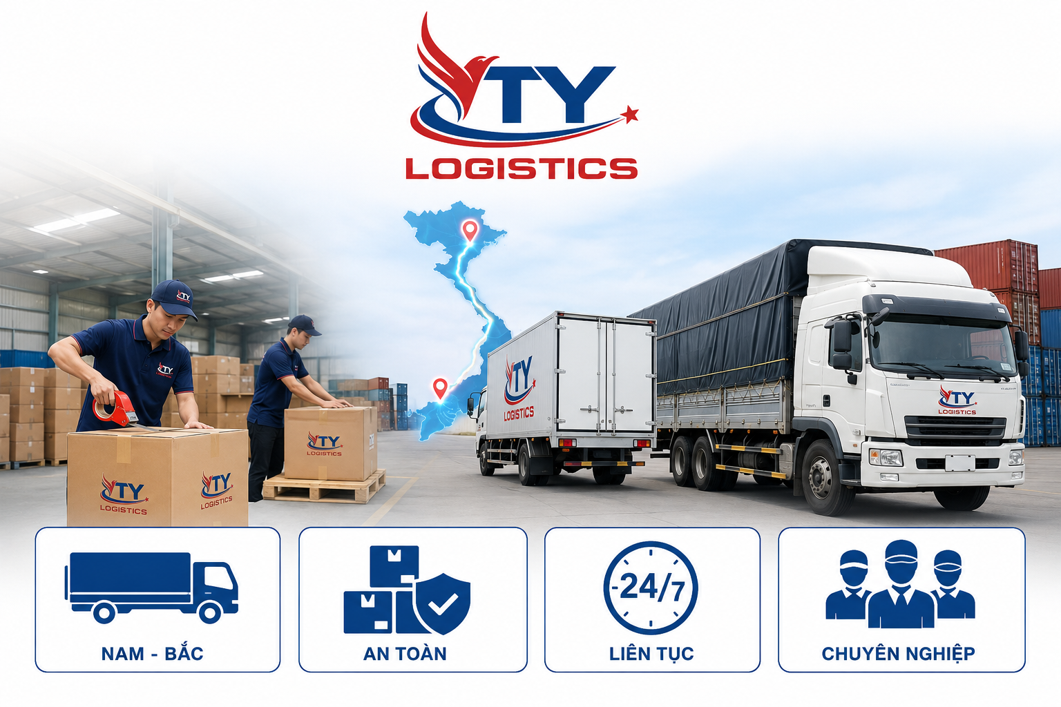 VTY Logistics - Giải pháp vận tải chuyên nghiệp, toàn diện tuyến Bắc Nam