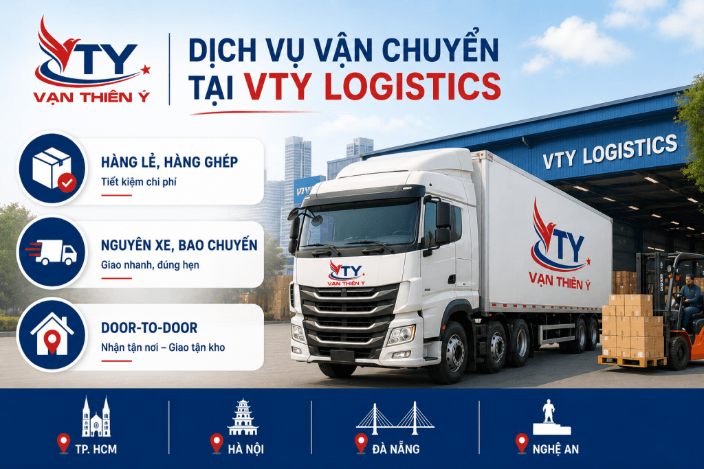 Các dịch vụ vận chuyển hàng hóa tại VTY Logistics