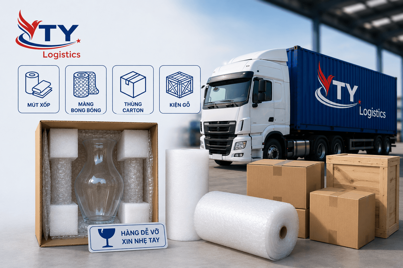 Quy trình bọc lót hàng dễ vỡ chuẩn chống va đập